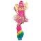 Rainbow Psychedelic Fairy Costume Dress with Sparkly Tutu and Wings Adult Large